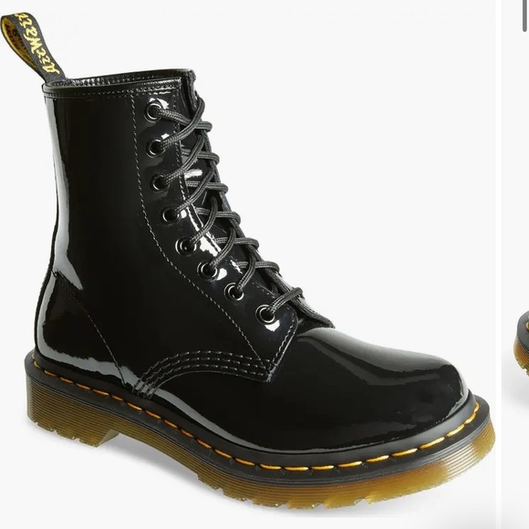 Dr. Martens Shoes - DR. MARTENS 1460 Womens Black Patent Leather Lace Up Boots